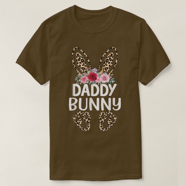Matching Funny Leopard Print Daddy Bunny Easter  T-Shirt (Design Front)