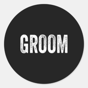 Matching Getting Ready Bride And Groom Wedding Gro Classic Round Sticker