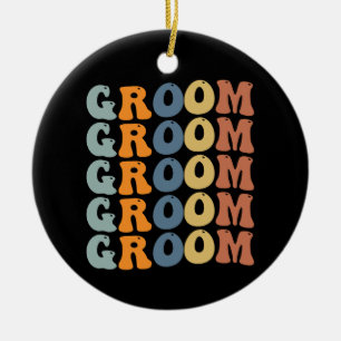 Matching Getting Ready Bride & Groom Wedding Groom Ceramic Ornament