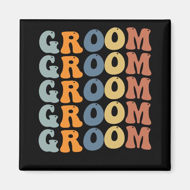 Matching Getting Ready Bride & Groom Wedding Groom Magnet (Front)