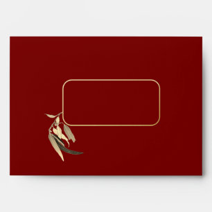 Matching Gold Foil Eucalyptus Christmas card  Enve Envelope