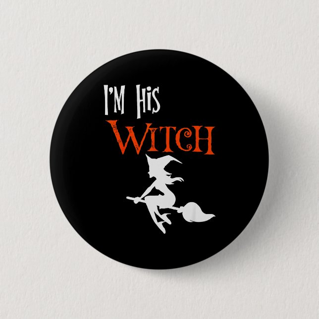 Matching Halloween I'm His Witch_i'm Her Boo Coupl 2 Inch Round Button (Front)