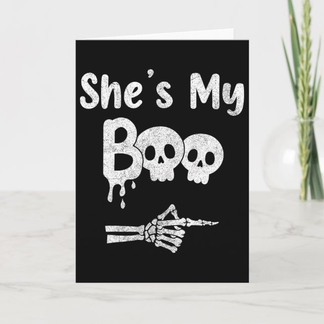 Matching Halloween Pajama Couples  Card (Front)