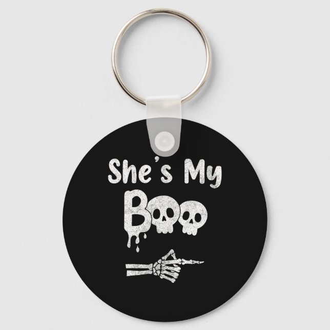 Matching Halloween Pajama Couples  Keychain (Front)