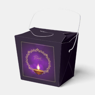 Matching Happy Diwali Purple Favor Box