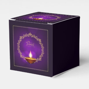 Matching Happy Diwali Purple Favor Box