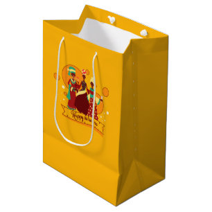 Matching Happy Kwanzaa 3 Ladies Yellow Medium Gift Bag