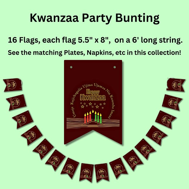 Matching Happy Kwanzaa Seven Principles Bunting Flags (Creator Uploaded)