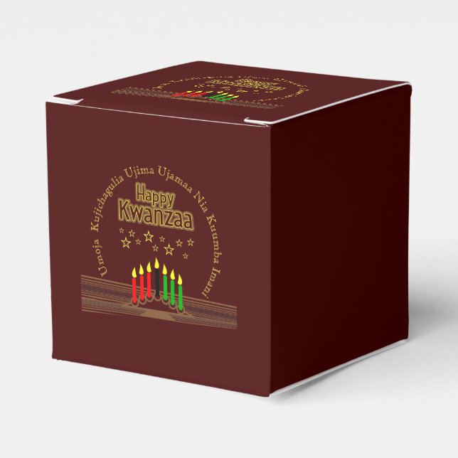 Matching Happy Kwanzaa Seven Principles Favor Box (Front Side)