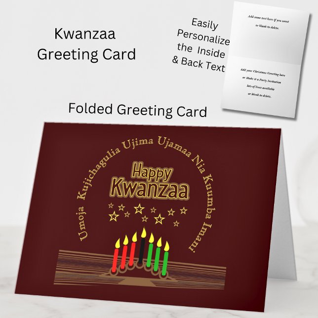 Matching Happy Kwanzaa Seven Principles Greeting Card (Creator Uploaded)