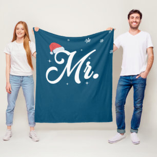Matching His and Hers Holiday Gifts- Mr. and Mrs. Fleece Blanket