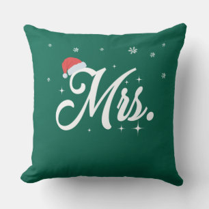 Matching His and Hers Holiday Gifts- Mr. and Mrs. Throw Pillow