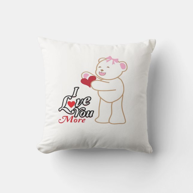 Matching Honeymoon Love You More Couple Style  Throw Pillow (Front)