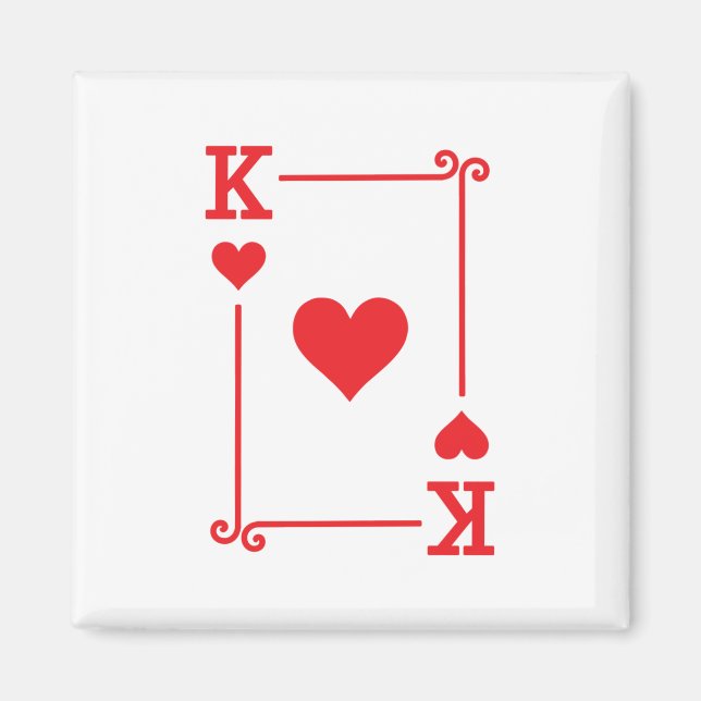 Matching King Hearts Suit Playing Cards Modern Magnet (Front)