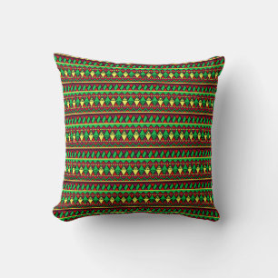 Matching Kwanzaa Yellow Red Black Green Throw Pillow
