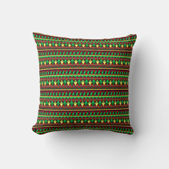 Matching Kwanzaa Yellow Red Black Green Throw Pillow (Front)
