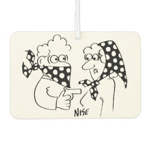 Matching Mask and Head Scarf Robbery Cartoon Air Freshener