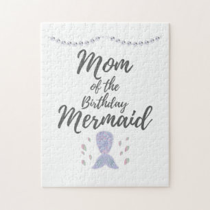 Matching Mermaid Birthday Mermom Mom of Mermaid Jigsaw Puzzle