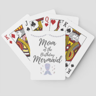 Matching Mermaid Birthday Mermom Mom of Mermaid Playing Cards