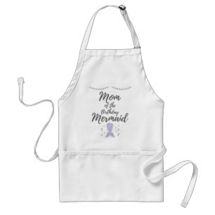 Matching Mermaid Birthday Mermom Mom of Mermaid Standard Apron