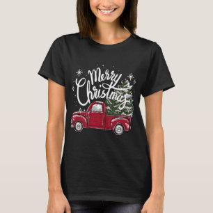 Matching Merry Christmas Tree on Red Truck Car Cos T-Shirt
