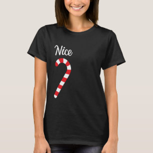 Matching Naughty and Nice Couples Christmas Pajama T-Shirt
