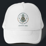 Matching Nautical Family Reunion Boat Trip Custom Trucker Hat<br><div class="desc">Get on deck with this nautical theme anchor, boat wheel, and rope design as a family doing nautical things like cruise trip, boating, beach house vacation. Add your family name, the event, and date by clicking the "Personalize" button. Makes a perfect family reunion matching shirt and this year's family reunion...</div>