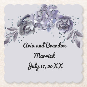 Matching Paper Coasters for Wedding in Slate Blue
