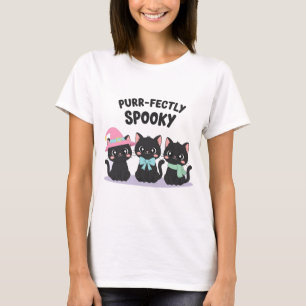 Matching Pastel Black Cat Halloween Tee