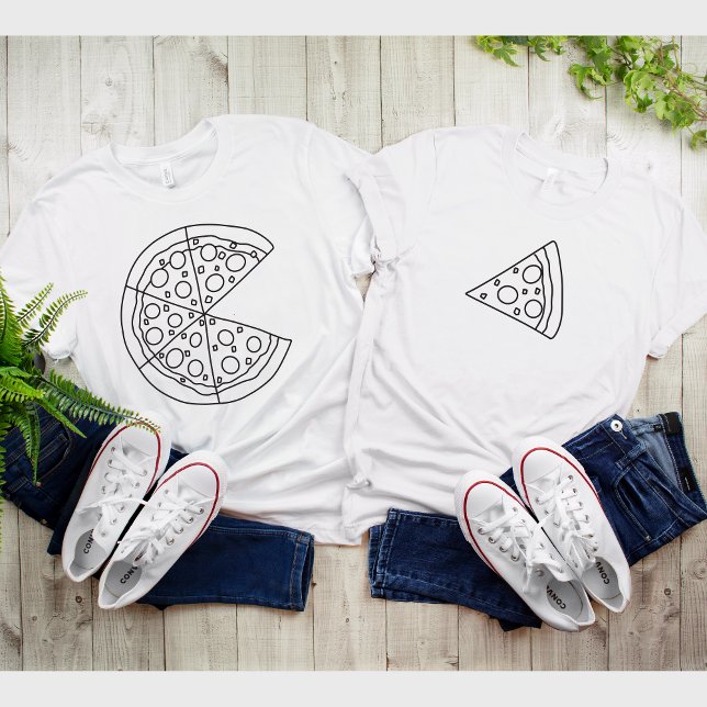 Matching Pizza Slice Funny Couple White T-Shirt (Creator Uploaded)