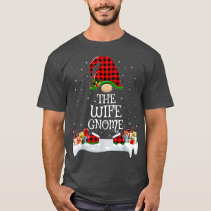 Matching Red Buffalo Plaid The Wife Gnome Christma T-Shirt