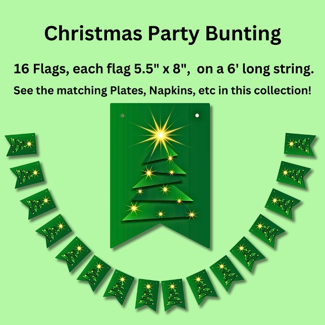 Matching Set Green Christmas Tree Bunting Flags (Creator Uploaded)