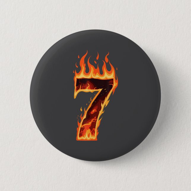Matching Six Seven Flaming Ice Funny Meme 67 Coupl 2 Inch Round Button (Front)