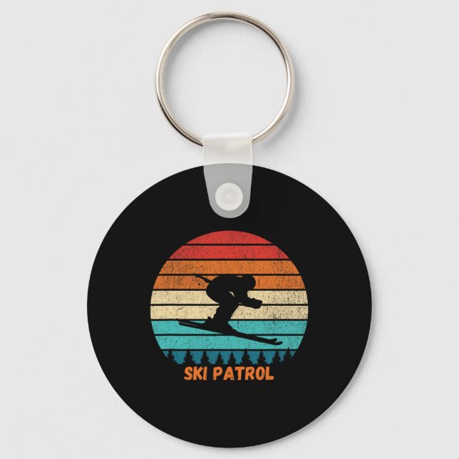 Matching Ski Patrol Ski Resort Winter Skiing Sunse Keychain (Front)