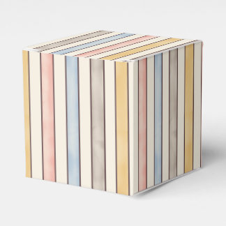 Matching, Subdued Pink, Yellow and Blue Stripes  Favor Box