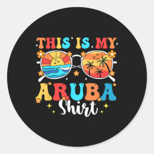 Matching Summer Family Vacation Beach Trip Aruba  Classic Round Sticker