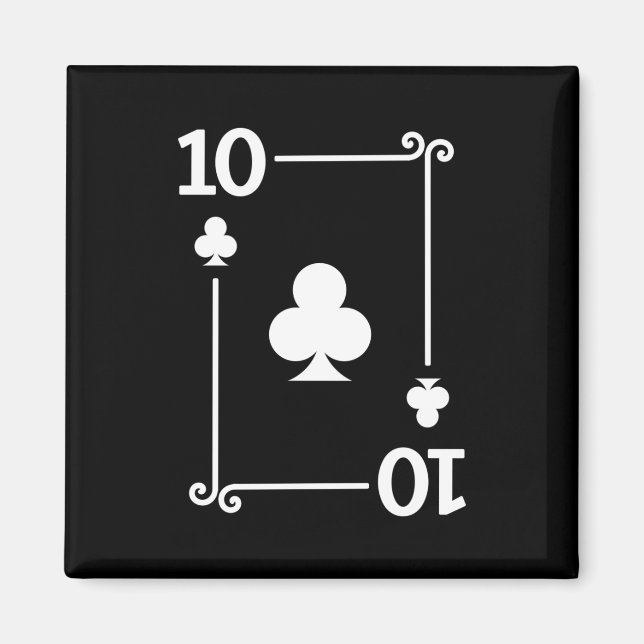Matching Ten Clubs Suit Playing Cards Modern 10 Magnet (Front)