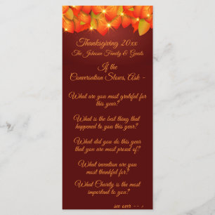 Matching Thanksgiving Leaf Conversation Starter Me Menu