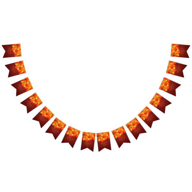 Matching Thanksgiving Orange Leaf Name Year Bunting Flags (All)