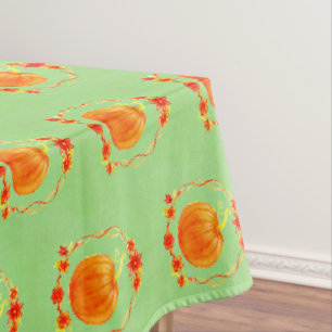 Matching Thanksgiving Watercolor Pumpkin 60"x 104" Tablecloth