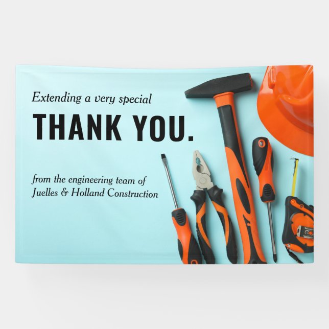 Matching Toolset Construction | Minimal Thank You Banner (Horizontal)