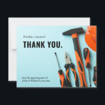Matching Toolset | Minimal Thank You Card<br><div class="desc">A minimal construction team themed thank you flat card featuring a simple toolset-themed design. It features a Matching Toolset towards the foreground with a simple thank you towards the side. On the reverse side is an additional area for your own specific thank you message to your construction and engineering team...</div>