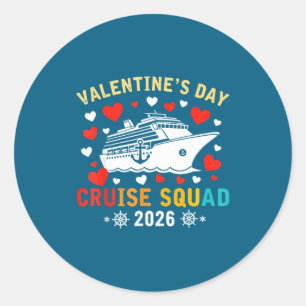 Matching Valentines Cruise Squad 2026 Cruise Ship  Classic Round Sticker
