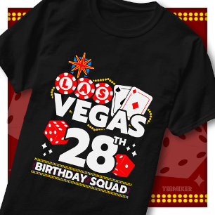 Matching Vegas 28th Birthday Squad Casino Party T-Shirt
