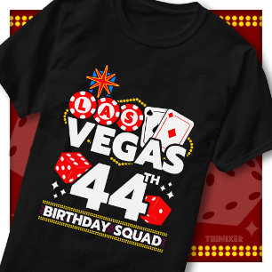 Matching Vegas 44th Birthday Squad Casino Party T-Shirt
