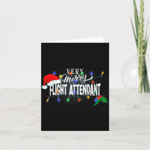 Matching Very Merry Flight Attendant Christmas  Card