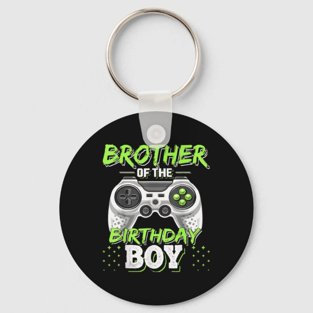 Matching Video Game Birthday Brother Of The Birthd Keychain (Front)