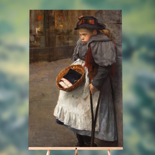 Matchstick Girl Poor Street Urchin Urban Poverty   Acrylic Sign (Neutral)