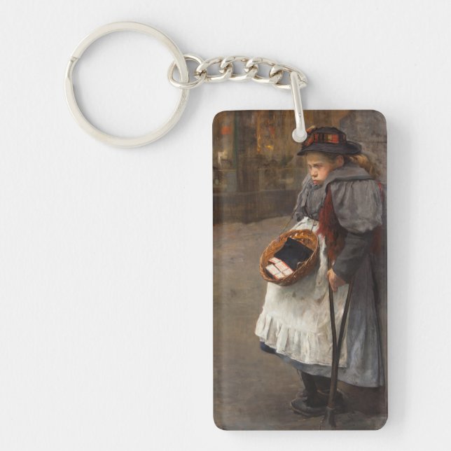 Matchstick Girl Poor Street Urchin Urban Poverty   Keychain (Front)