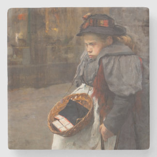 Matchstick Girl Poor Street Urchin Urban Poverty   Stone Coaster